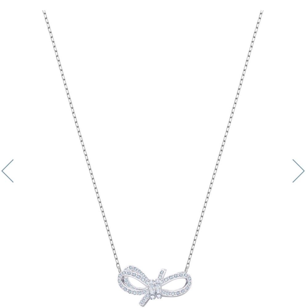 Swarovski Silver Bow 14-4/5" Pendant Necklace
